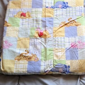 Winnie the Pooh & Friends Baby Blanket Quilt. Baby Quilt. Sleeping Characters.